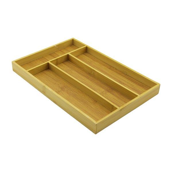 4 BÖLMELİ  AHŞAP BAMBU KAŞIKLIK  22.5 X 33.5CM (4401) - Image 1