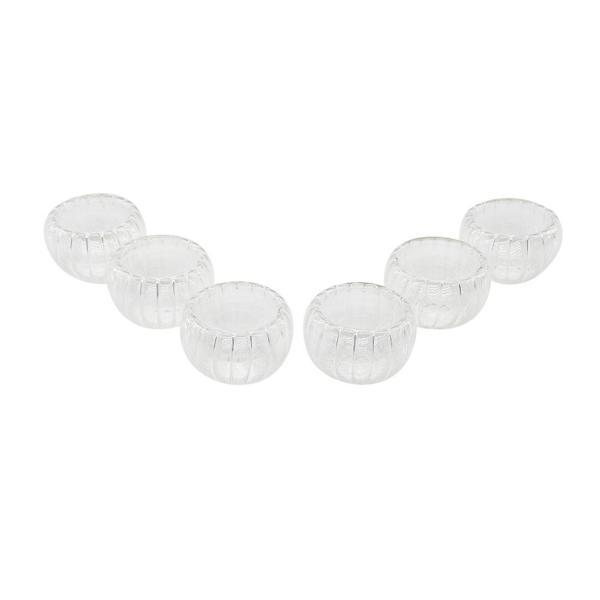 6 PCS   ÇİZGİLİ CAM  ÇİFT CİDARLI LOKUMLUK - SOSLUK  50 ML (4401) - Image 1