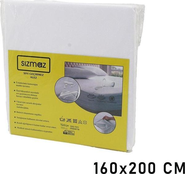 ÇİFT KİŞİLİK  YATAK KORUYUCU  SIVI GEÇİRMEZ  ALEZ  160X200CM   HAVA ALIR   ANTİBAKTERİYEL   ANTİALERJİK (4401) - Image 1