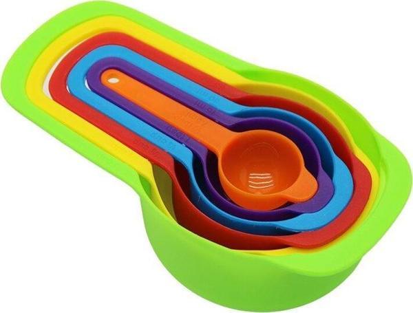 6PCS PLASTİK RENGARENK ÖLÇÜ KAŞIK SET (4401) - Image 1
