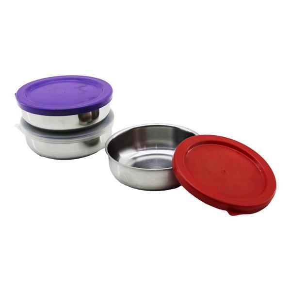 12CM   ÇELİK  SAKLAMA KABI  RENKLİ - ŞEFFAF PLASTİK KAPAK (4401) - Image 1