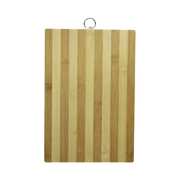 AHŞAP 20X30CM BEYAZ ÇİZGİLİ BAMBU KESİM PANOSU METAL KULPLU (4401) - Image 1
