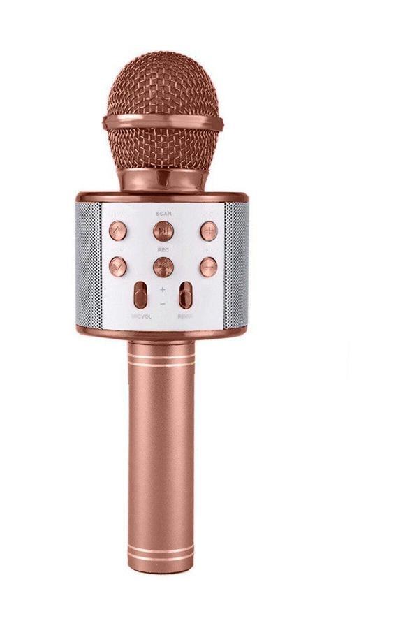 Karaoke Mikrofonlu Hoparlör - Şarjlı -Bluetooth Rose Gold (4401) - Image 1