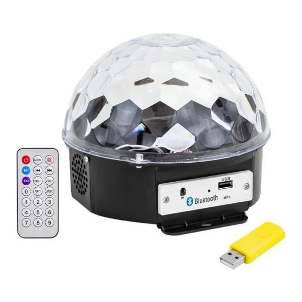 USB-BLUETOOTH DESTEKLİ KUMANDALI HOPARLÖRLÜ YARIM DÜNYA KÜRE DİSKO TOPU (4401) - Image 1