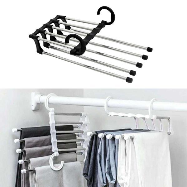 Hareketli Dolap İçi Pantolon Kravat Şal Askı Sistemi Düzenleyici Katmanlı Askılık Organizer (4401) - Image 1