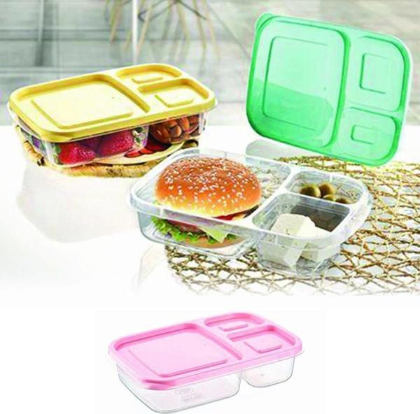 3 Bölmeli Sefer Tası Pratik Kolay Gıda Diyet Saklama Erzak Kabı (4401) - Image 1