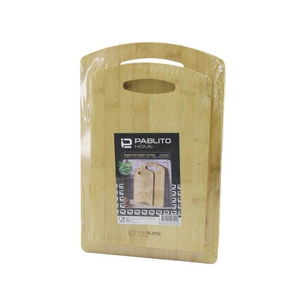 2PCS SET  AHŞAP BAMBU KESİM PANOSU - KESME TAHTASI  18X28X1CM--22X32X1CM (4401) - Image 1