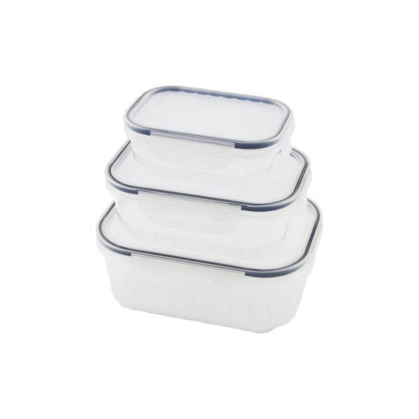 3PCS QUİCK SIZDIRMAZ SAKLAMA KABI SETİ ŞEFFAF KAP - BUĞULU-CONTALI KAPAK  500-1000-1700ML (4401) - Image 1