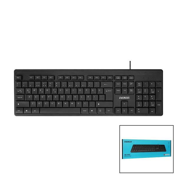 EVEREST KB-1002  USB KABLOLU  KLAVYE  Q KALVYE  130CM KABLO (4401) - Image 1