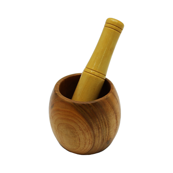 AHŞAP BAMBU HAVAN SARIMSAK DÖVECEK ÇAP: 8CM--DERİNLİK:5.5CM--YÜKSEKLİK:9.5CM (4401) - Image 1