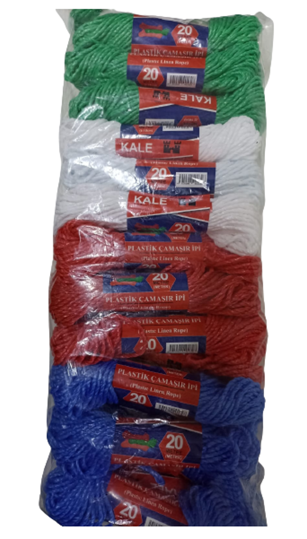 KALE Plastik Çamaşır ipi 20 Metre 24 Adet (4401) - Image 1