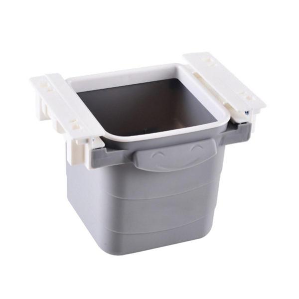 Mini Masa Çöp Kovası Plastik Tezgah Altı Geri Çekilebilir Yapışkanlı Görünmez Bölme Pratik (4401) - Image 1