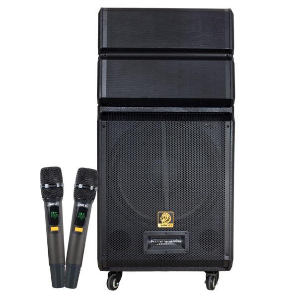 SL-1612B İKİ EL MİKROFONLU KUMANDALI USB+SD+BT+FM TAŞINABİLİR HOPARLÖR (4401) - Image 1