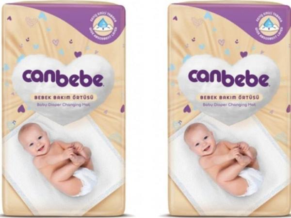 Canbebe Bebek Bakım Örtüsü 60x60 cm 10 lu x 2 Adet - Image 1