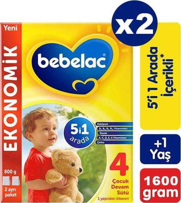 Bebelac 4 Çocuk Devam Sütü 800 gr x 2 Adet - Image 1