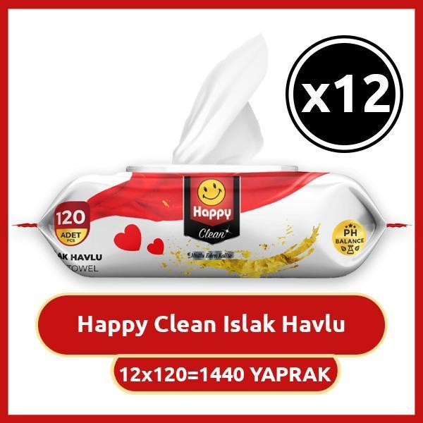Happy Clean Islak Havlu 120 li x 12 Adet - Image 1