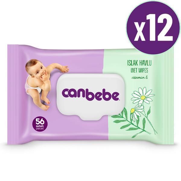 Canbebe Islak Havlu 56 lı x 12 Adet - Image 1