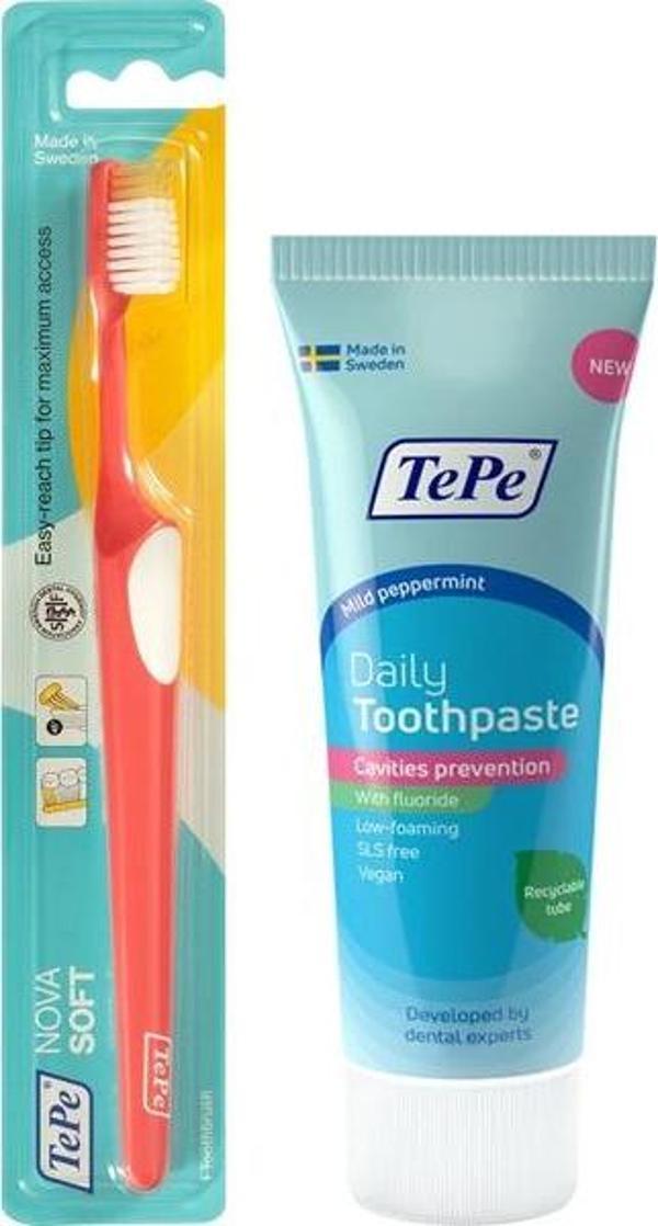 Tepe Nova Soft Yumuşak Diş Fırçası ve Diş Macunu - Image 1