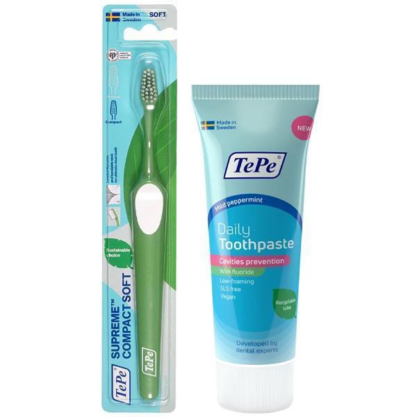 Tepe Supreme Compact Soft Diş Fırçası ve Diş Macunu - Image 1