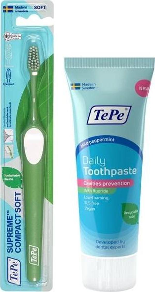 Tepe Supreme Compact Soft Diş Fırçası ve Diş Macunu - Image 1