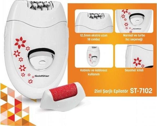 GoldStar St-7102 Şarjlı 2 In 1 Epilatör Ve Topuk Törpüsü Seti - Image 1