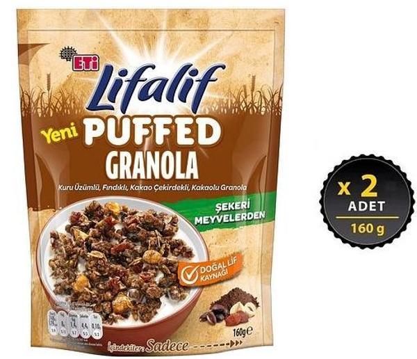 Eti Lifalif Puffed Granola Kakao 160 gr x 2 Adet - Image 1