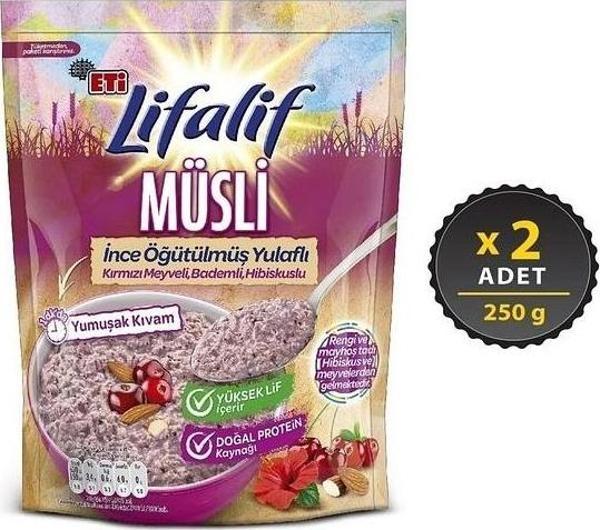 Eti Lifalif İnce Öğütülmüş Müsli Hibiskuslu 250 gr x 2 Adet - Image 1