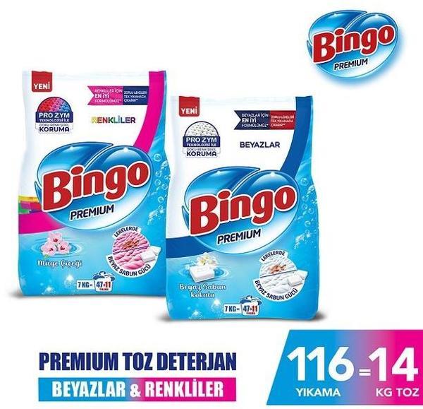 Bingo Premium Toz Çamaşır Deterjanı Renkli 7 kg+ Premium Beyaz 7 kg - Image 1