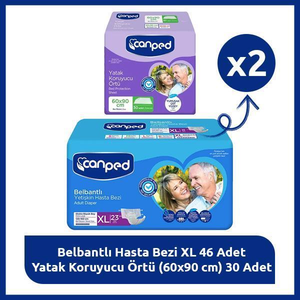 Canped XL Bakım Paketi -23 Hasta Bezi + 30 Yatak Koruyucu - Image 1
