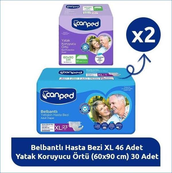 Canped XL Bakım Paketi -23 Hasta Bezi + 30 Yatak Koruyucu - Image 1