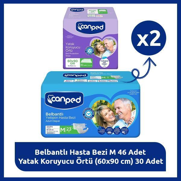 Canped M Bakım Paketi –23 Hasta Bezi + 30 Yatak Koruyucu - Image 1