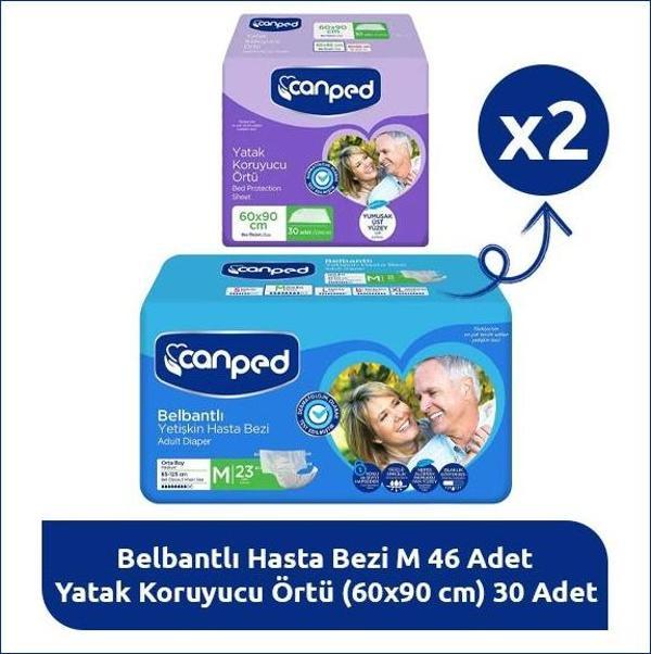 Canped M Bakım Paketi –23 Hasta Bezi + 30 Yatak Koruyucu - Image 1