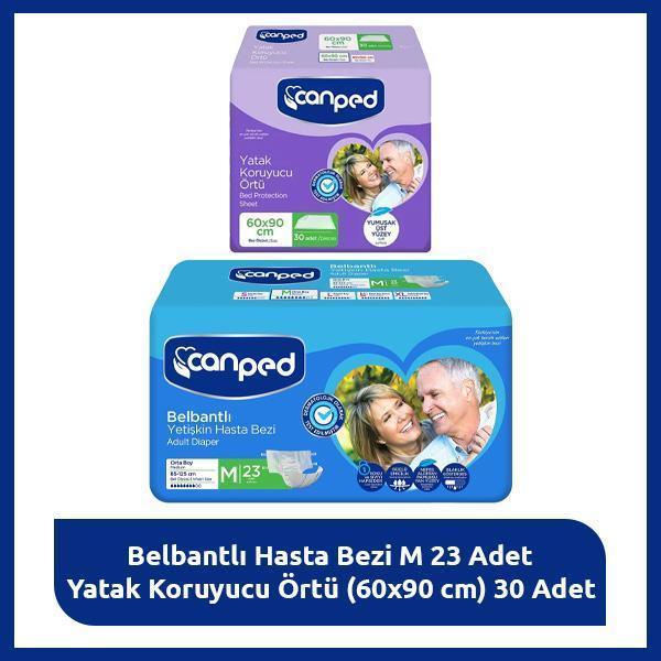 Canped Hasta Bakım Seti M–Belbantlı Bezi & Yatak Örtüsü - Image 1