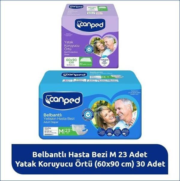 Canped Hasta Bakım Seti M–Belbantlı Bezi & Yatak Örtüsü - Image 1
