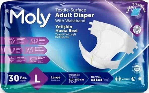 Moly Belbantlı Hasta Bezi Büyük Boy 30 lu - Image 1