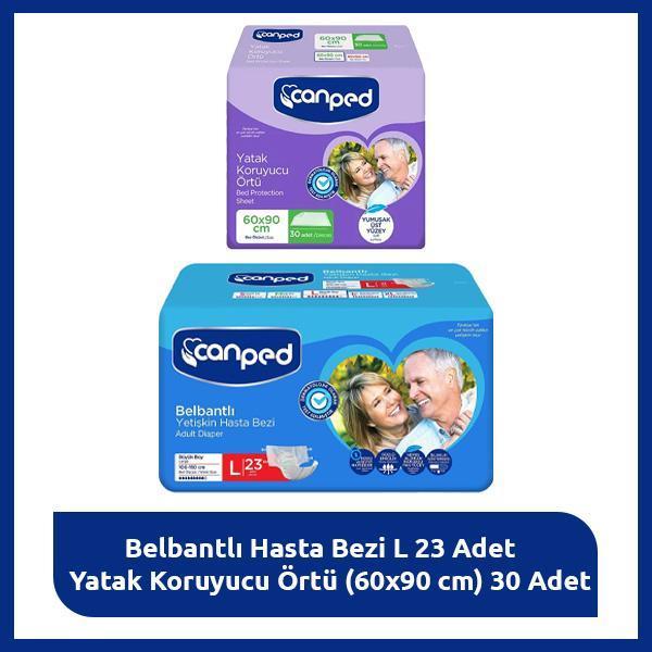Canped Hasta Bakım Seti L-Belbantlı Bezi & Yatak Örtüsü - Image 1