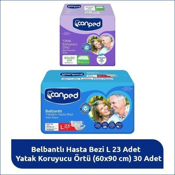 Canped Hasta Bakım Seti L-Belbantlı Bezi & Yatak Örtüsü - Image 1