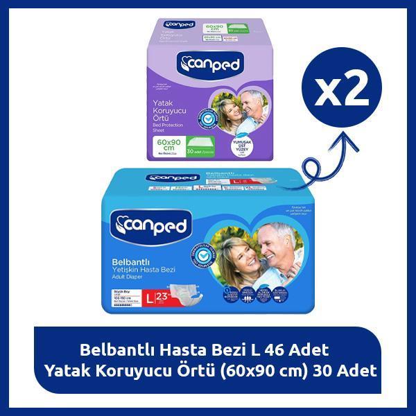 Canped L Bakım Paketi – 23 Hasta Bezi + 30 Yatak Koruyucu - Image 1