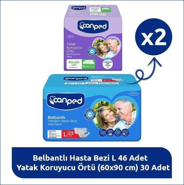 Canped L Bakım Paketi – 23 Hasta Bezi + 30 Yatak Koruyucu - Image 1