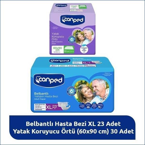 Canped Hasta Bakım Seti XL -Belbantlı Bezi & Yatak Örtüsü - Image 1