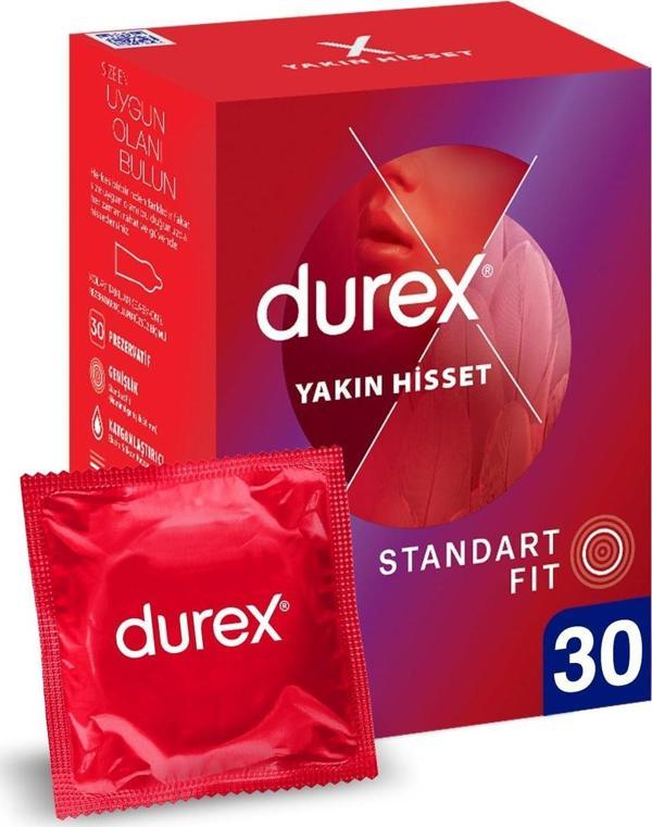Durex Yakın Hisset Standart Fit Kayganlaştırıcılı Prezervatif 30 lu - Image 1