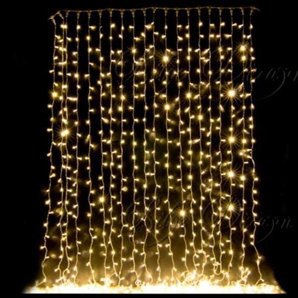 Bahçe Keyfi için Sarı Işıklı 3x3MT Led Perde Aydınlatma - Image 1
