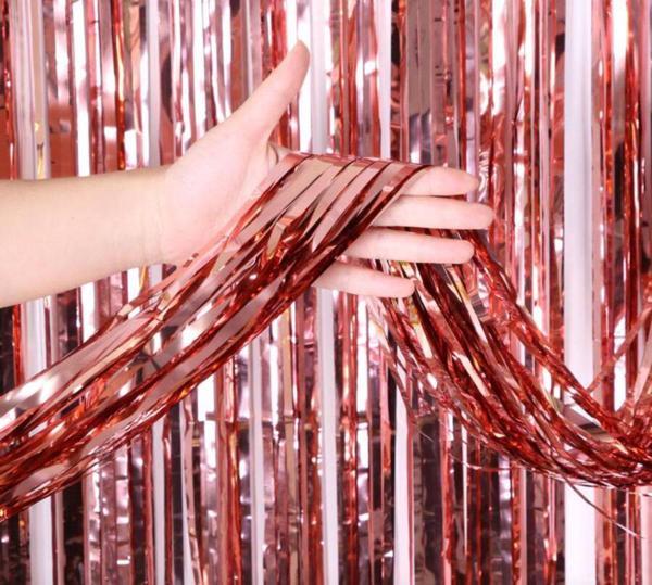 Büro Ev Ofis Etkinik Dekoru için 100X200CM Rose Golden Püsküllü Kapı Perdesi - Image 1