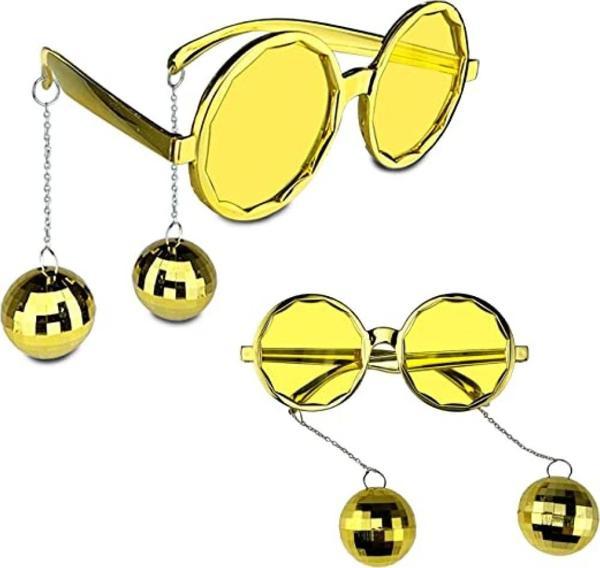 Büro Ev Ofis Gösteri Parti Kostüm Gözlüğü için Golden Disko Toplu Küpeli Gözlük - Image 1