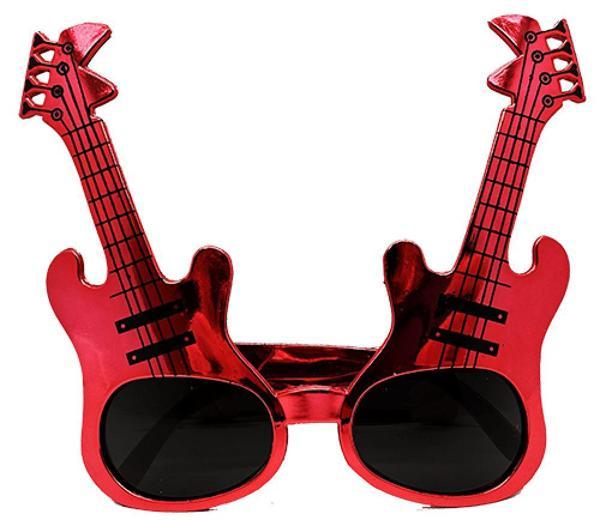 Büro Ev Ofis Gösteri Parti Kostüm Gözlüğü için 15x15CM Kırmızı Gitar Gözlük - Image 1