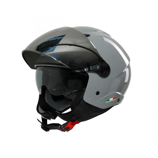 SWAY SW 765 AYNALI VİZÖRLÜ YARIM KASK NARDO GRİ - Image 1