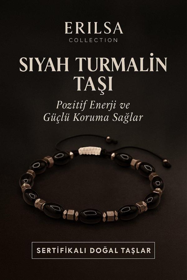 Sertifikalı Siyah Turmalin Taşı Bileklik - Pozitif Enerji ve Güçlü Koruma Sağlayan Takı - Image 1