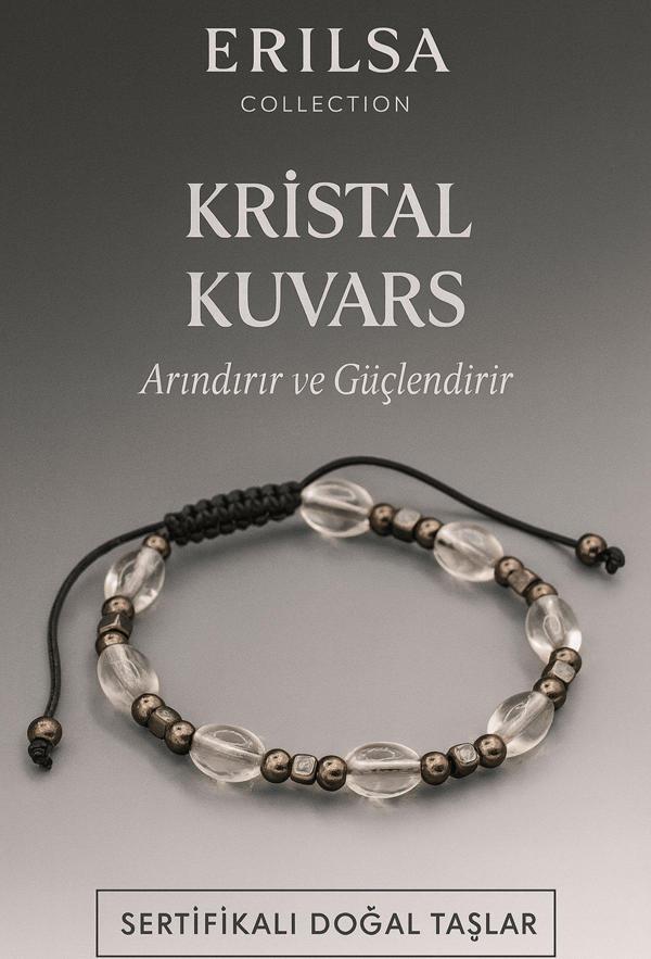 Sertifikalı Kristal Kuvars Doğal Taş Bileklik – Arındırır ve Güçlendirir - Image 1