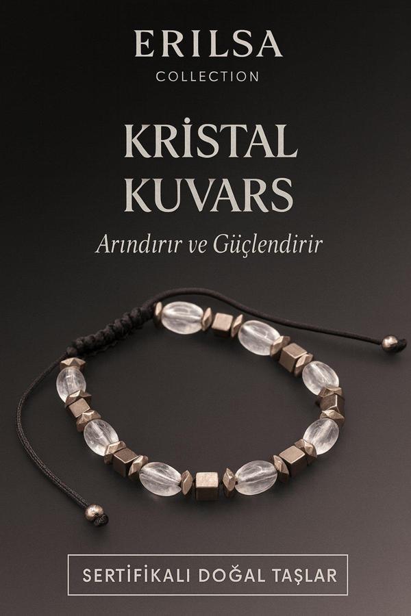 Sertifikalı Kristal Kuvars Doğal Taş Bileklik – Arındırıcı ve Güçlendirici Enerji - Image 1