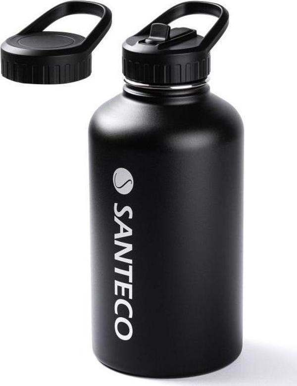 SANTECO SİYAH ÇİFT KATMANLI PASLANMAZ ÇELİK TERMOS SU ŞİŞESİ 1.9L - Image 1